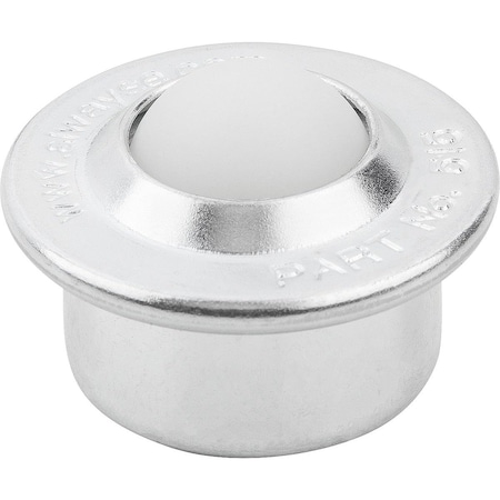 Kipp Ball Transfer Unit Housing, Form:B Steel, Comp:Polyamide K0761.115